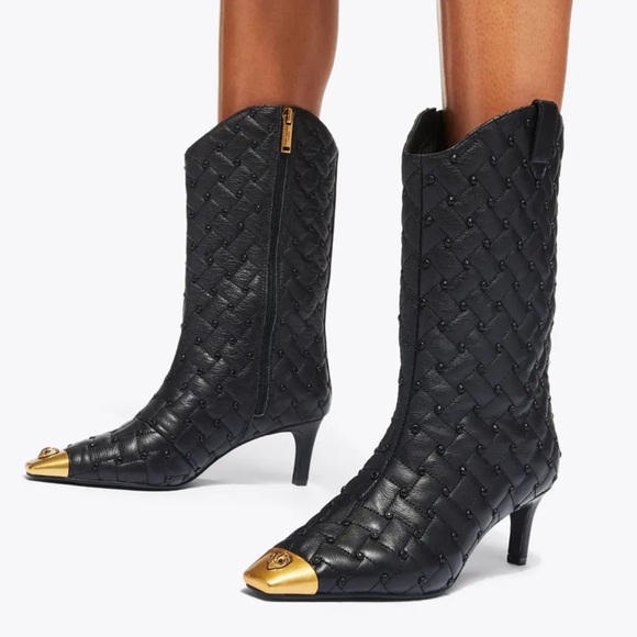 Kurt Geiger REGENT CRYSTAL BOOT In black leather size 36.5 - Picture 1 of 5